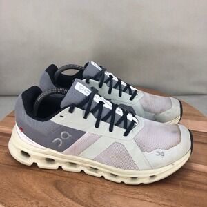 On Cloudrunner Women Running Shoes Gray White Mesh Lace Up Size 11
